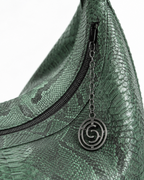 Orlando Italian Python Leather Handbag Emarald