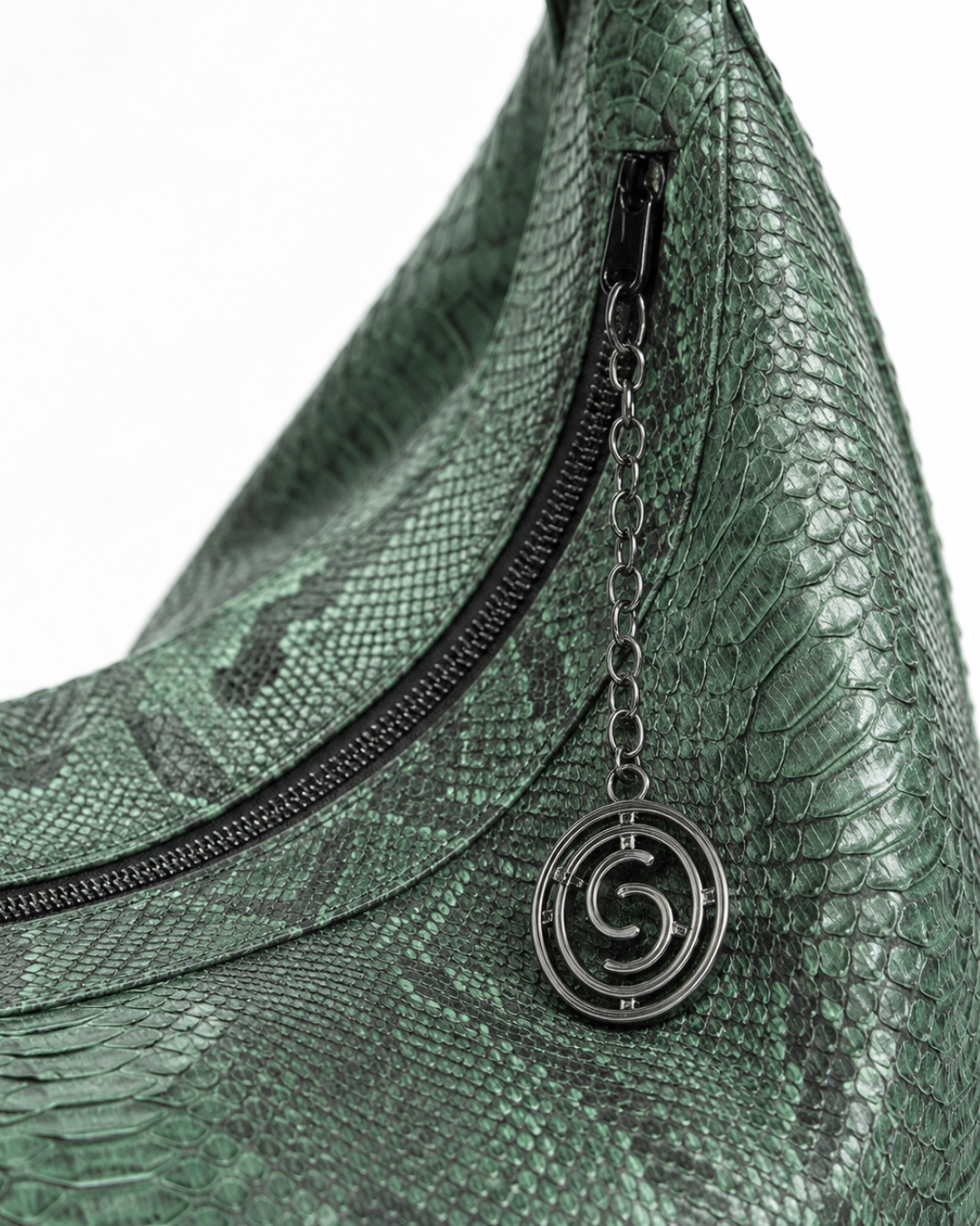 Orlando Italian Python Leather Handbag Emarald