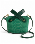 Angelic Italian Python Leather Handbag Emerald