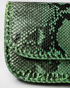 Milano Italian Python Clutch Handbag Green