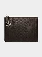 Amsterdam Italian Python Leather Handbag Midnight