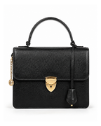 Alabama Italian Python Embossed Leather Handbag Midnight