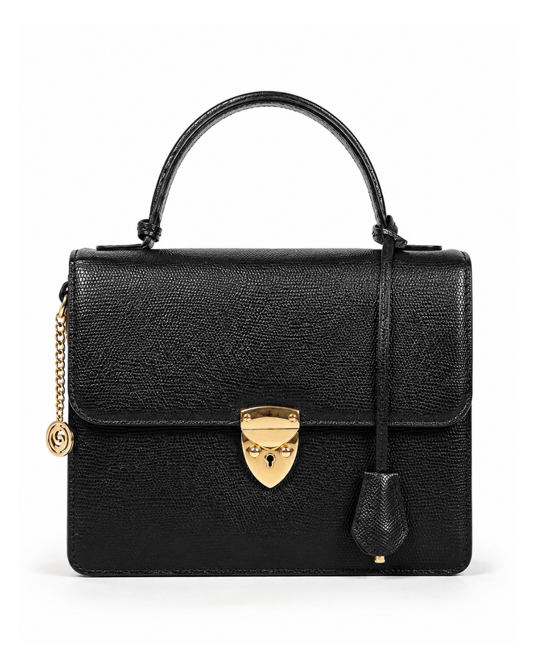 Alabama Italian Python Embossed Leather Handbag Midnight