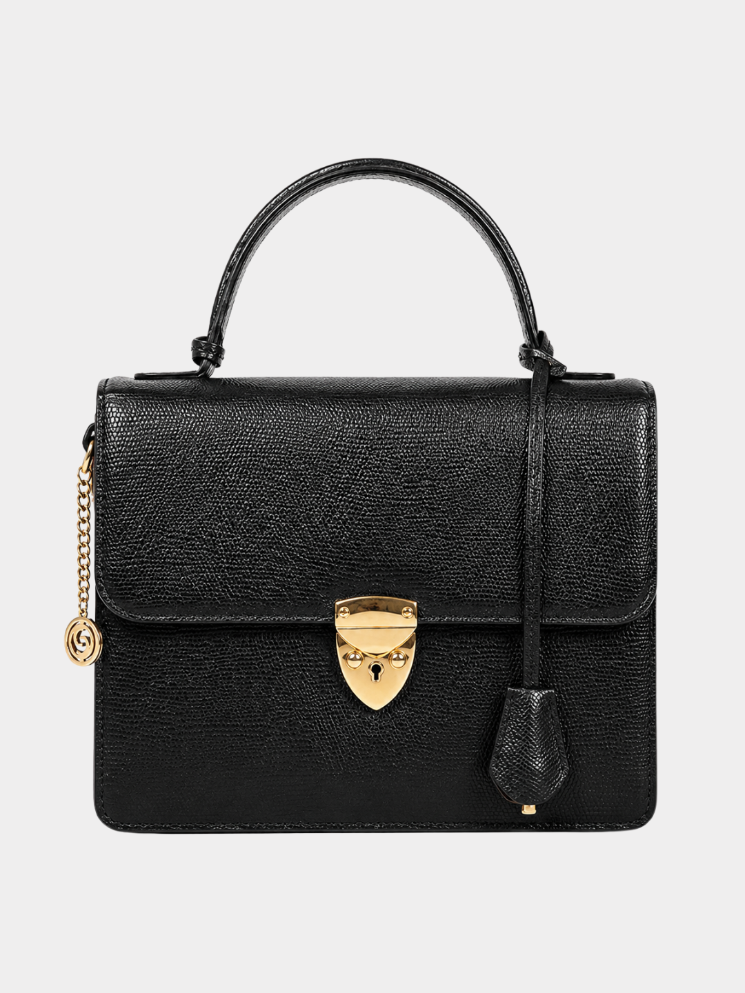 Alabama Italian Python Embossed Leather Handbag Midnight