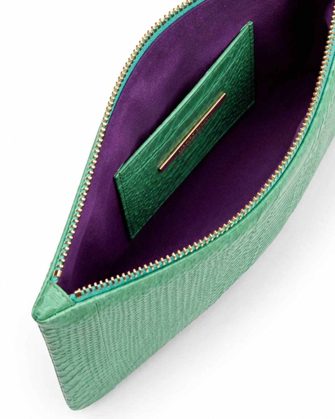 Amsterdam Italian Python Leather Handbag Green