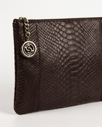 Amsterdam Italian Python Leather Handbag Midnight