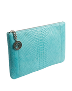 Amsterdam Italian Python Leather Handbag Turquoise
