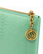 Amsterdam Italian Python Leather Handbag Green