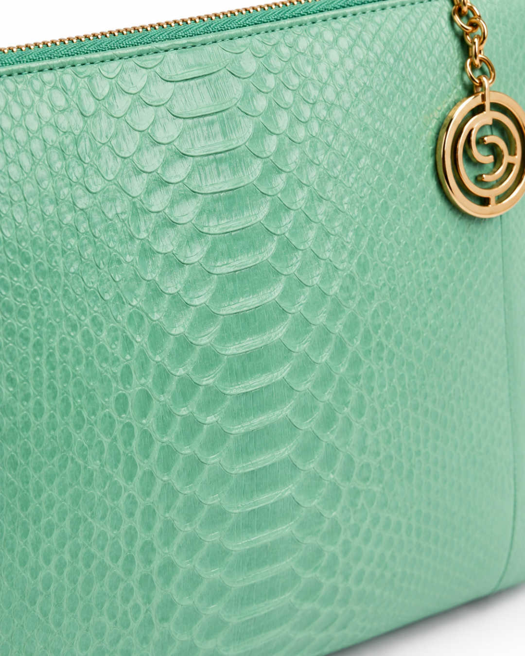 Amsterdam Italian Python Leather Handbag Green
