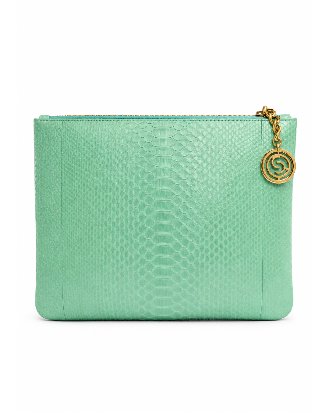 Amsterdam Italian Python Leather Handbag Green