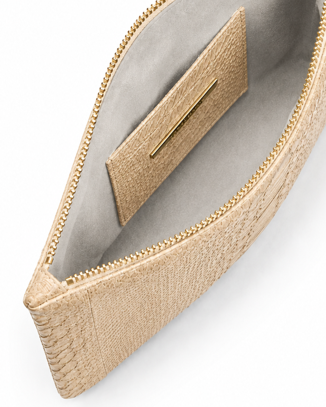 Amsterdam Italian Python Leather Handbag Creme
