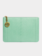 Amsterdam Italian Python Leather Handbag Green