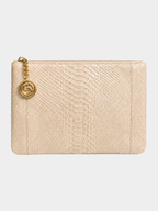 Amsterdam Italian Python Leather Handbag Creme