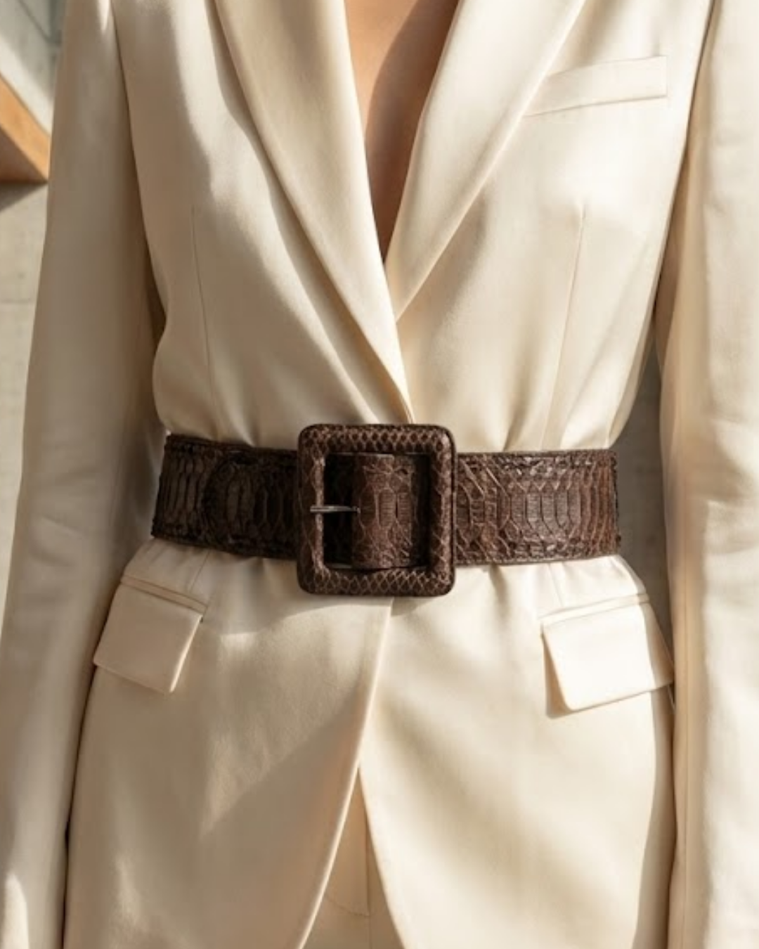 Anastasia Italian Python Leather Belt