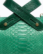 Angelic Italian Python Leather Handbag Emerald