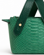 Angelic Italian Python Leather Handbag Emerald