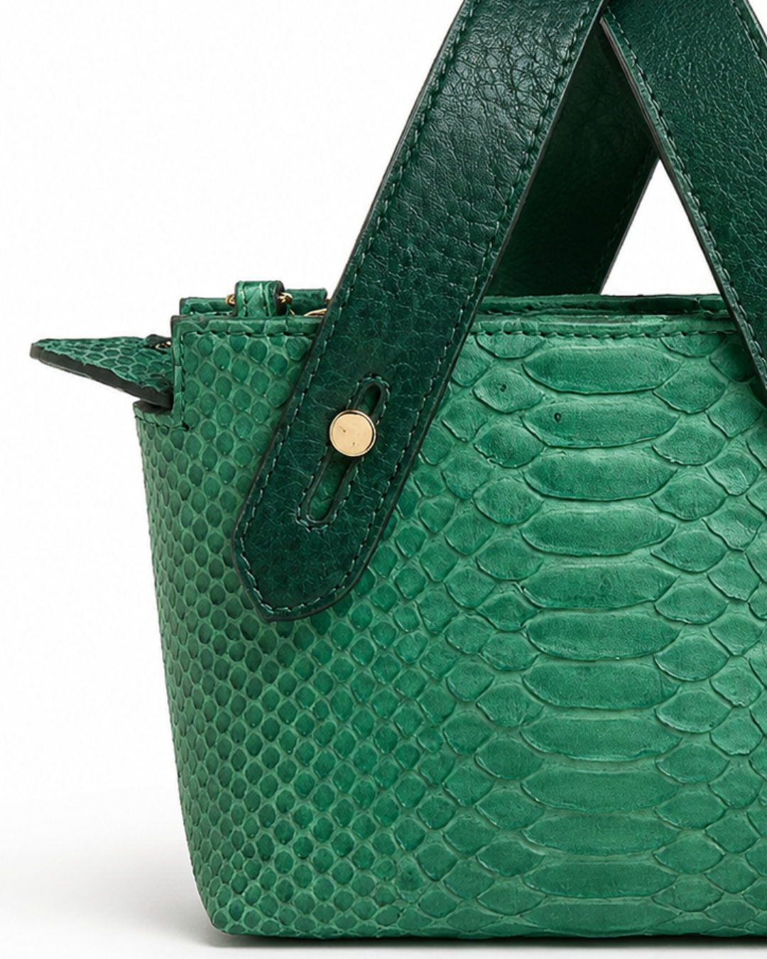 Angelic Italian Python Leather Handbag Emerald