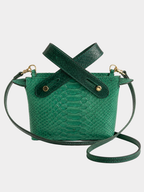 Angelic Italian Python Leather Handbag Emerald