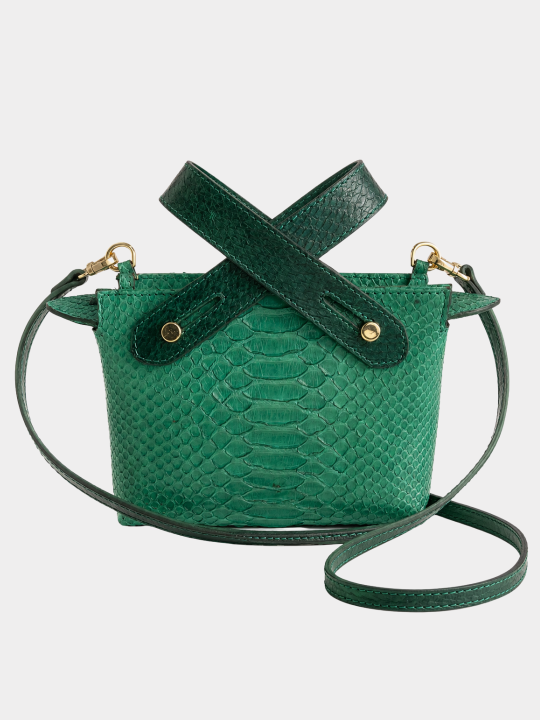 Angelic Italian Python Leather Handbag Emerald