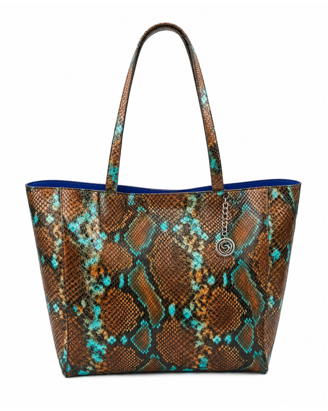 Dakota Italian Python Embossed Leather Handbag