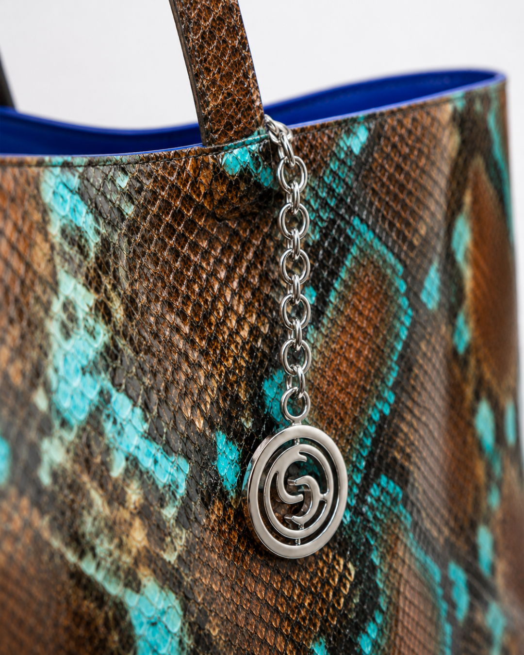 Dakota Italian Python Embossed Leather Handbag