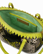 Delaware Italian Python Leather Handbag Sunflower