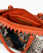 Delaware Italian Python Leather Handbag Orange