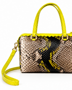 Delaware Italian Python Leather Handbag Sunflower