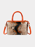 Delaware Italian Python Leather Handbag Orange
