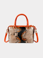 Delaware Italian Python Leather Handbag Orange