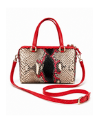 Delaware Italian Python Leather Handbag Lipstick