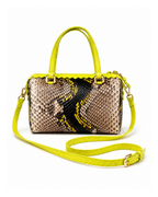Delaware Italian Python Leather Handbag Sunflower