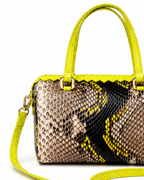 Delaware Italian Python Leather Handbag Sunflower