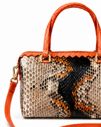 Delaware Italian Python Leather Handbag Orange