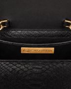 Downing Italian Python Leather Handbag Midnight