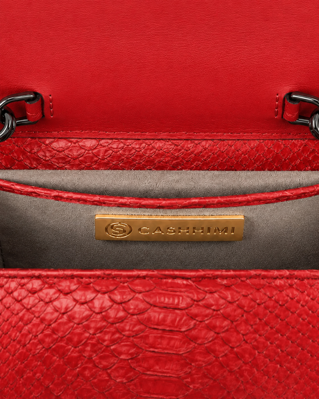 Downing Italian Python Leather Handbag Lipstick