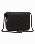 Downing Italian Python Leather Handbag Midnight