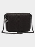 Downing Italian Python Leather Handbag Midnight