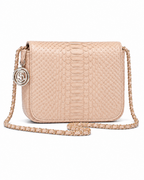 Downing Italian Python Leather Handbag Creme