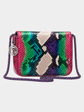 Downing Italian Python Leather Handbag City Lights