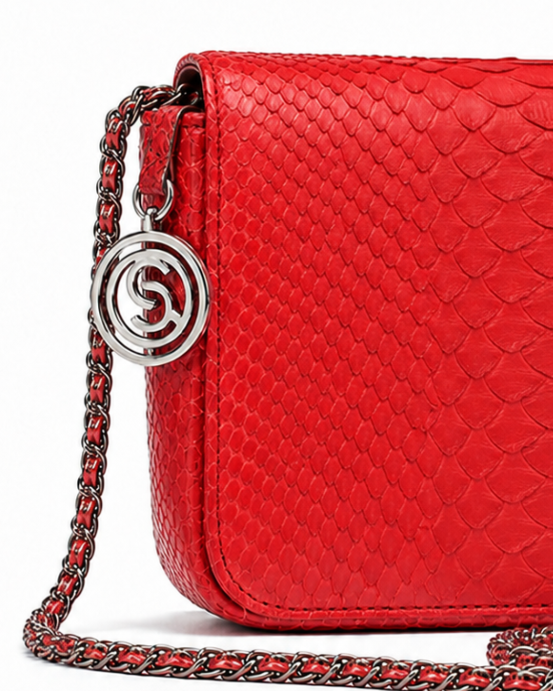 Downing Italian Python Leather Handbag Lipstick