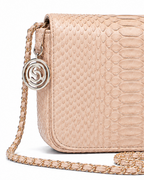 Downing Italian Python Leather Handbag Creme