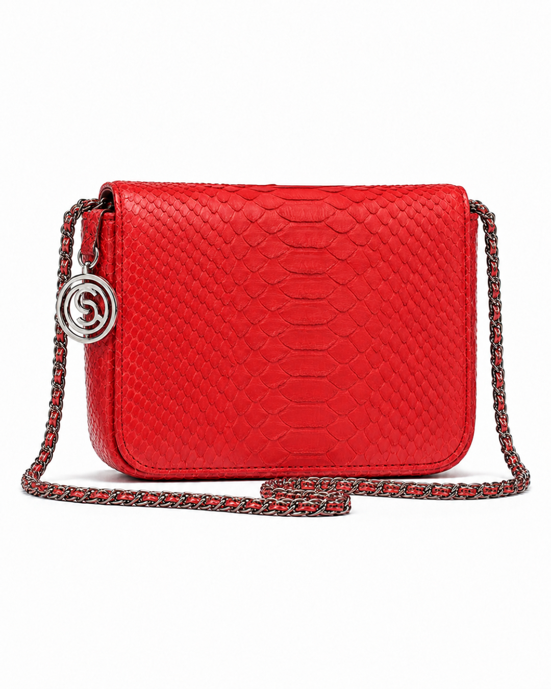 Downing Italian Python Leather Handbag Lipstick