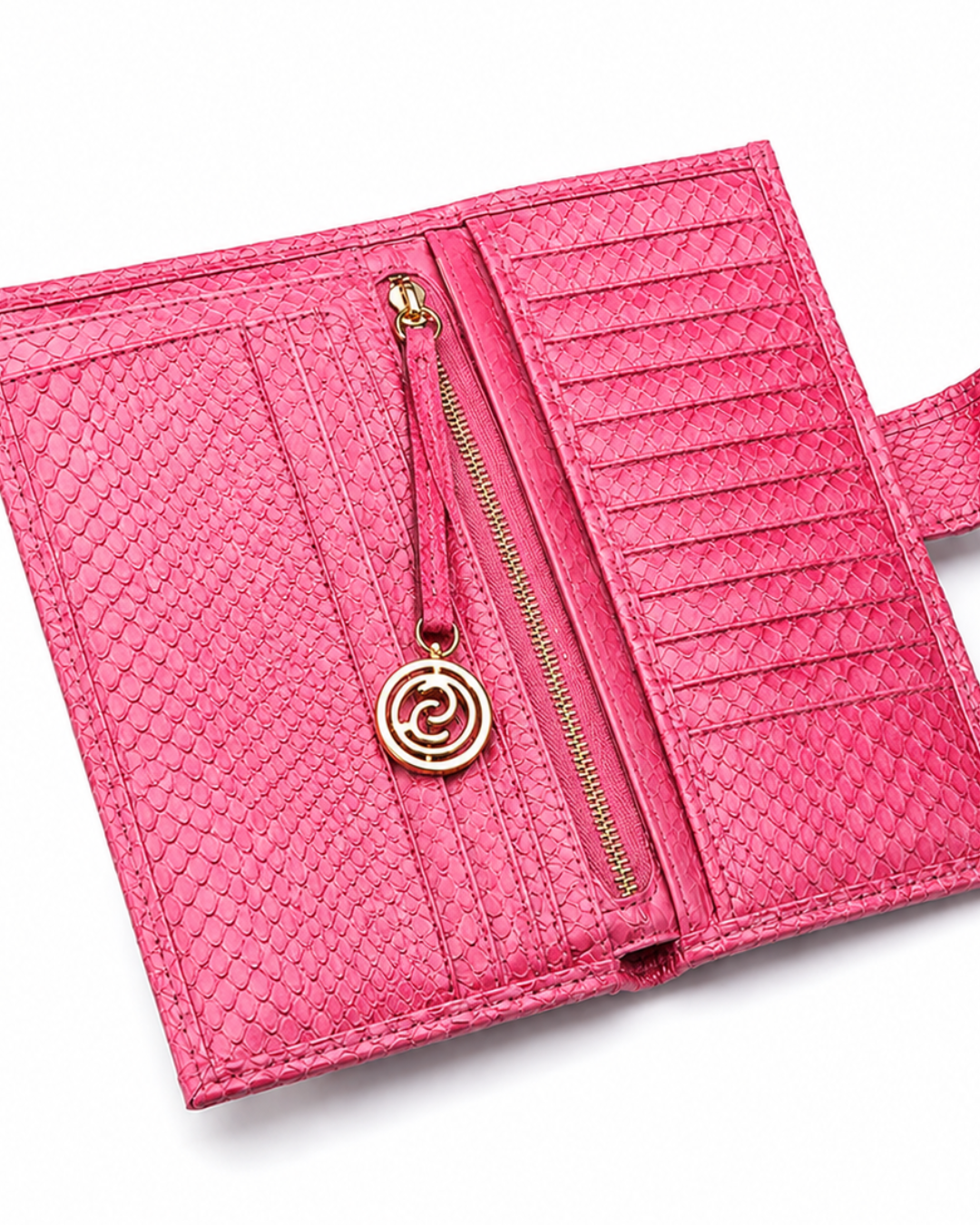 Giovani Python Wallet Pink