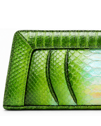 Malibu Italian Python Clutch Handbag Green Glow