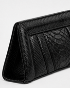 Malibu Italian Python Clutch Handbag Midnight
