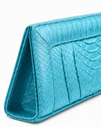 Malibu Italian Python Clutch Handbag Turquoise