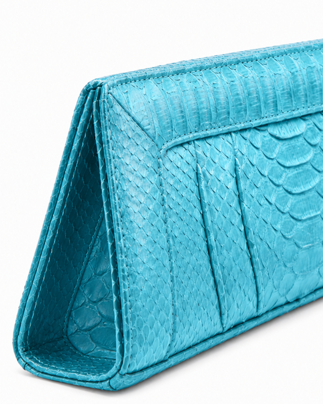 Malibu Italian Python Clutch Handbag Turquoise