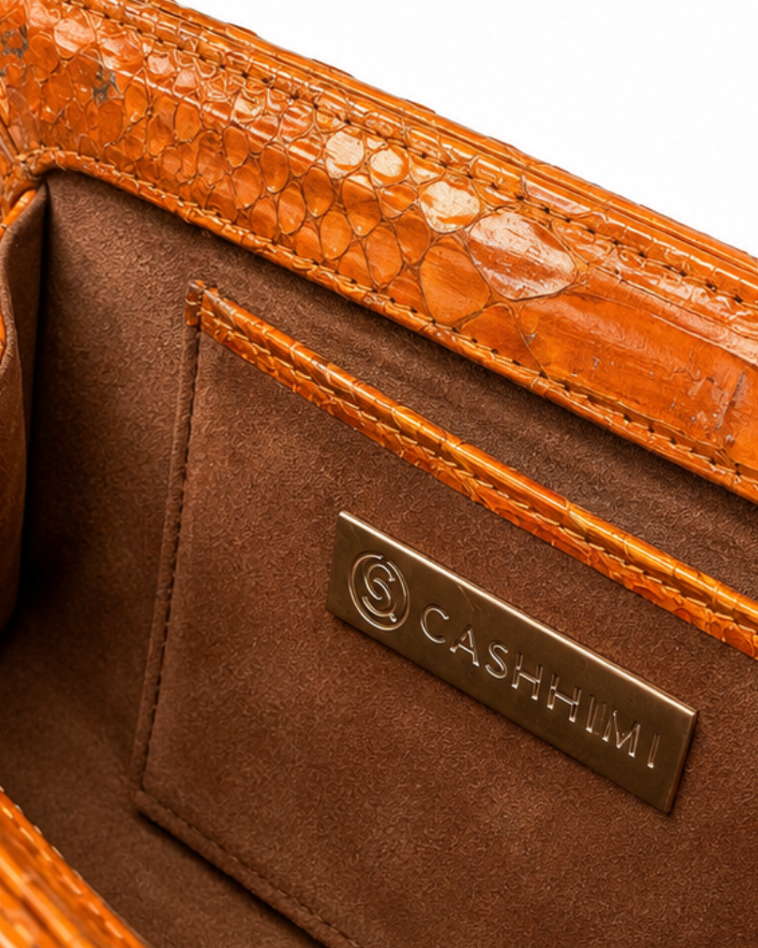Malibu Italian Python Clutch Handbag Bronz