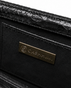 Malibu Italian Python Clutch Handbag Midnight